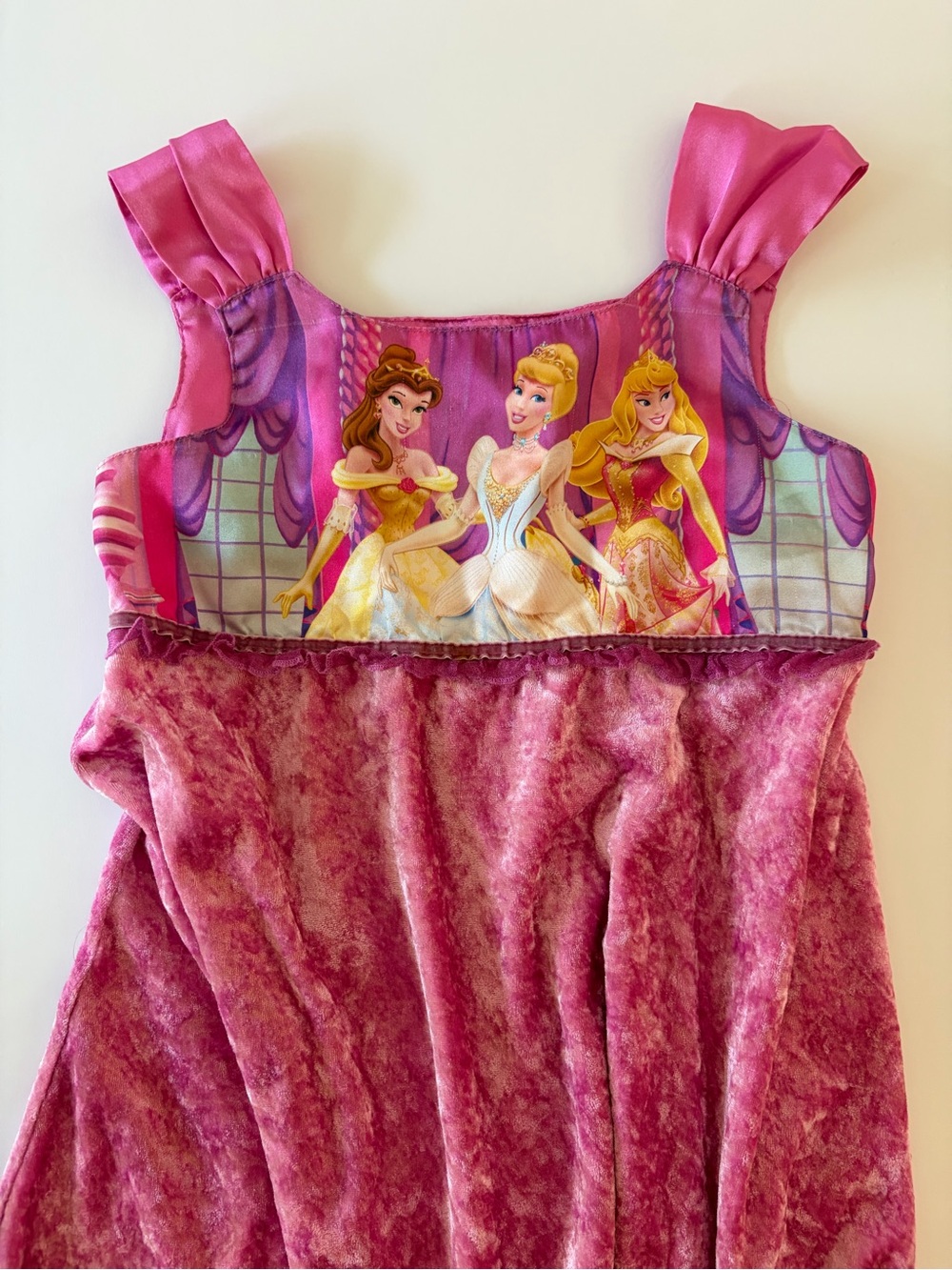 The Disney Store Pink Velour Girls Princess Nightgown Size S (4-5) - Picture 3 of 10